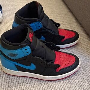 Jordan Black, Red, and Blue Sneakers